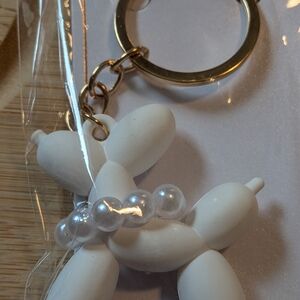 White Balloon Dog Key Holder